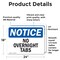 Signmission No Overnight Tabs, 24 in W x Rectangle, Vinyl Decal OS-2PACK-NS-D-1824-L-14719 - alternate 3